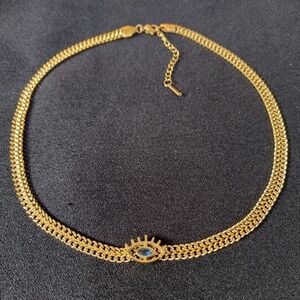 Gold Evil Eye Choker Necklace